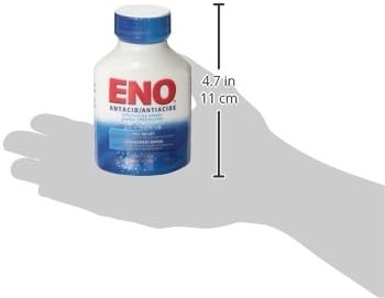 ENO Antacid Powder - Hand holding bottle showing compact size